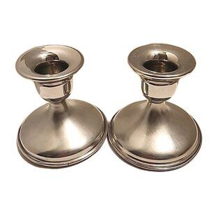 Vintage Revere Set Of 2 Pewter Weighted Candle Stick Holders